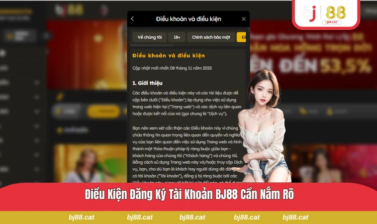 Các điều kiện đăng ký tài khoản BJ88