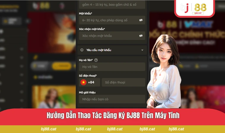 Các bước đăng ký tài khoản BJ88 trên thiết bị máy tính
