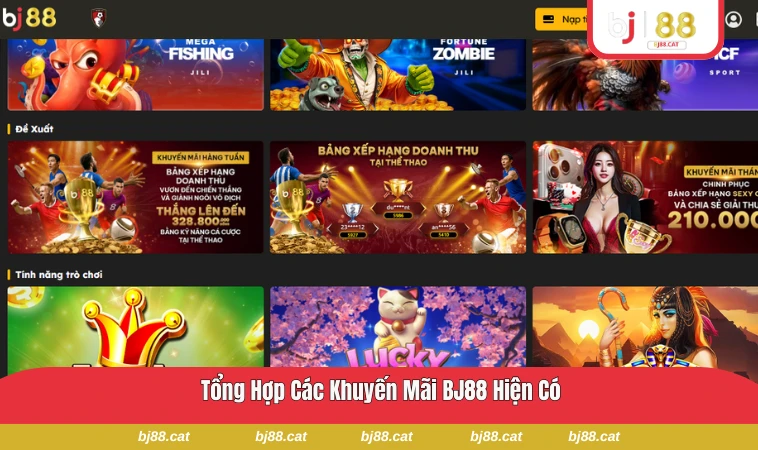 Các loại khuyến mãi của BJ88 đa dạng, nhiều thể loại